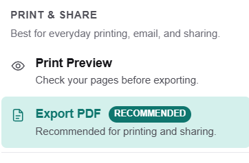 PublishMedia: Export PDF — recommended for printing and sharing