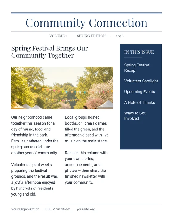 Newsletter template preview